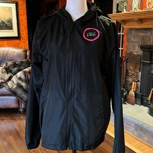 New women's black thin atheltic raincoat